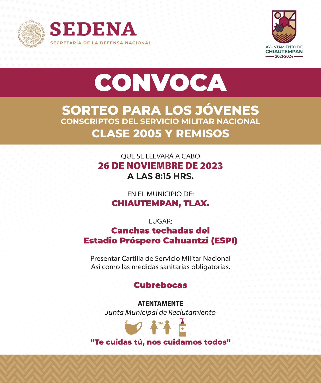 Este domingo se llevará a cabo el sorteo del SMN en Chiautempan
